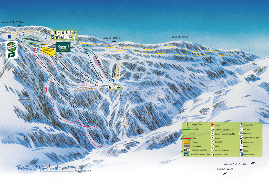 mapa pistas Javalambre y Valdelinares